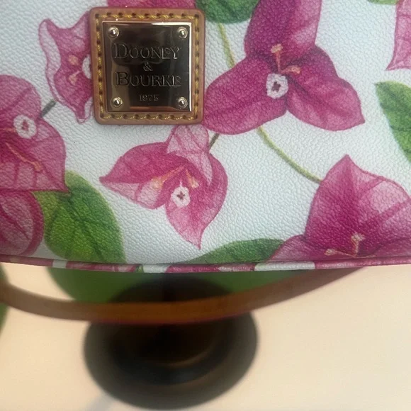 Dooney & Bourke Pink & Green Floral Satchel (includes the shoulder strap) - Picture 2 of 12